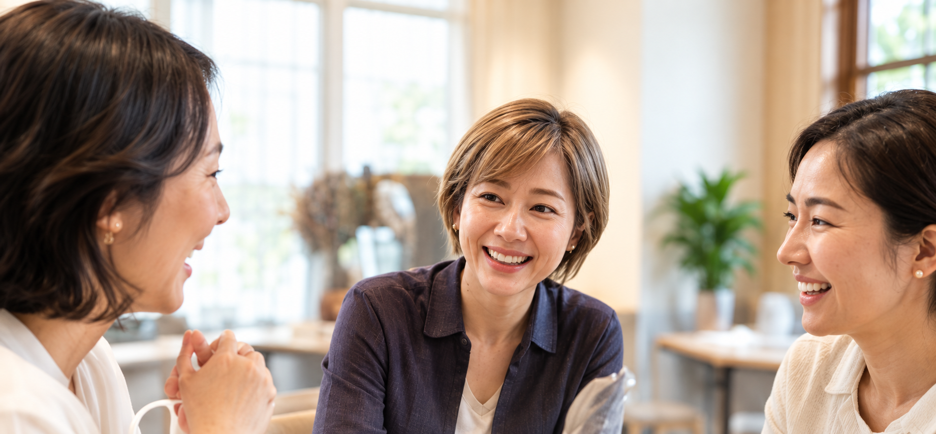 穏やかな空間で対話する女性たち